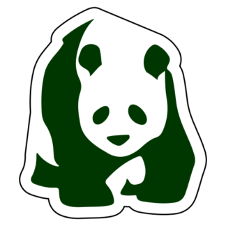 Realistic Giant Panda Sticker (Dark Green)